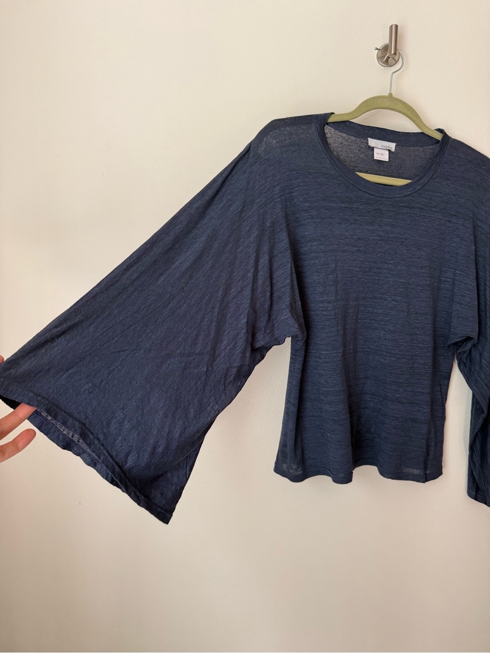 Avant Toi 100% Linen Oversized Knit Top Wide Flared Kimono Sleeves Italy XS